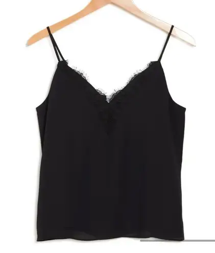 Melrose and Market Black Lace Inset Layering Cami Tank Top Size XSMALL NWT