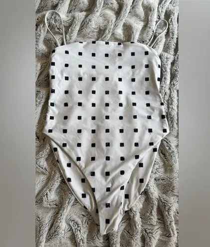 Stone Fox Swim Shanti One Piece in Off White/Black, Size Large