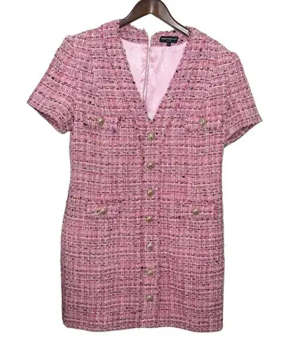 Generation Love Anne Tweed Mini Dress Pink Melange Classic Women’s Size XL