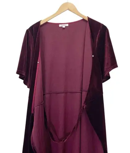 Lottie Velvet Maxi Dress Women's Size XXL Stretch Midi Maxi Burgundy Cranberry Red
