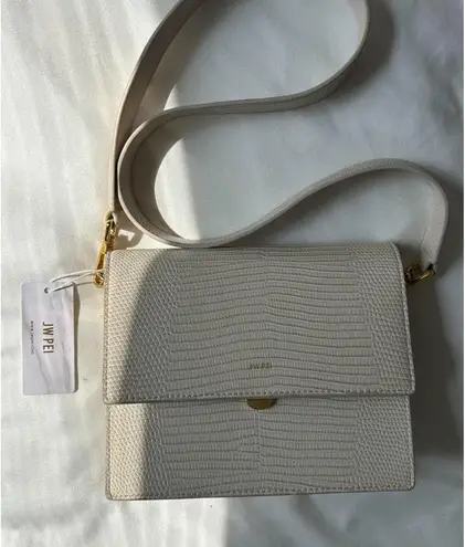 JW Pei Mini Flap Crossbody - Ivory Lizard