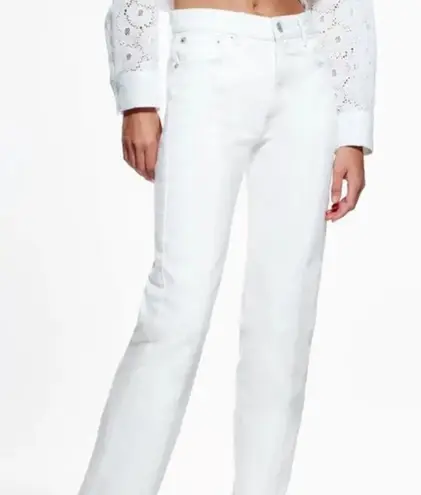 ZARA NWT  Women's Join Life Hi Rise Split Skinny Stretch White Jeans Size 10 Pant