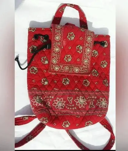 Vera Bradley  RED BANDANA DRAWSTRING BACKPACK