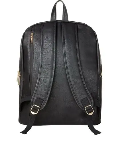 Pacific&Co The Honest Vegan Leather City Backpack/Diaper Bag Black Vegan Leather
