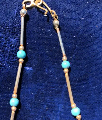 Turquoise and Gold Sand Dollar Sea Shell Earrings and Necklace Beach Ocean Coast