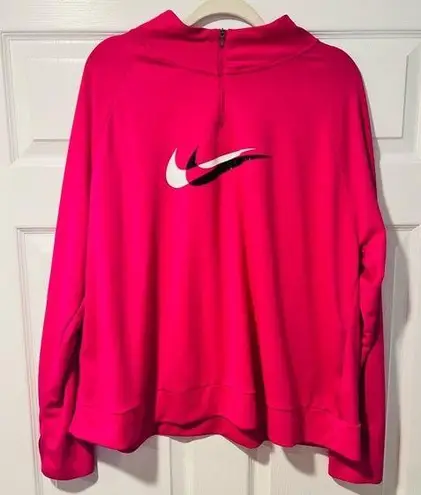 Nike  Women's Pink Dri Fit Long Sleeve Quarter Zip Pull Over Athletic Top XXL