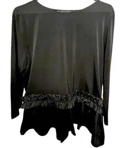 Ivanka Trump Longsleeve Stretchy Black Blouse Size large