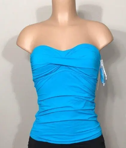 Anne cole  aqua blue tankini top. Small NWT