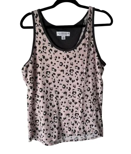 Live Love Lounge Karen Neuburger Size Large Pink Gray Leopard Soft Sleep Tank