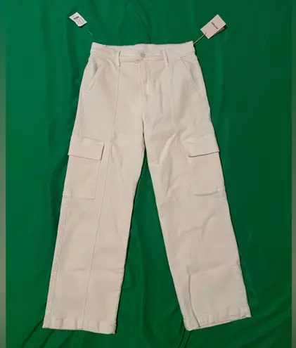 NWT MOTHER The Rambler Cargo Cream Wide Leg Women's Jeans size 30