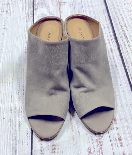 Lucky Brand  leather heeled mules size 10M