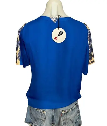 Tracy Reese Blue Sequin Top MEDIUM Cocktail Party Glam Maximalist $79 NEW