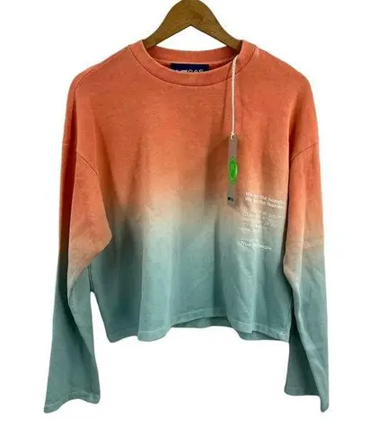 GAS Jeans Multi Color Cropped Guetta Sweatshirt Size Small New