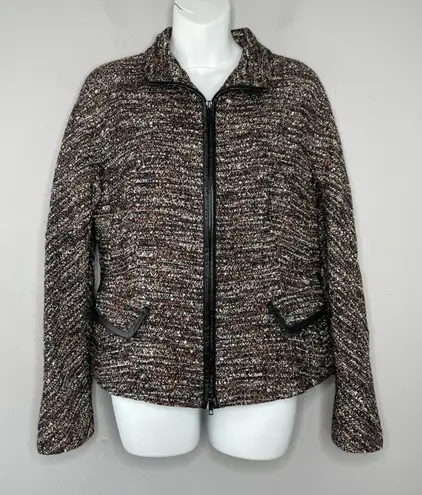 LAFAYETTE 148 Blazer Jacket Womens Size 6 Tweed Wool Colorful Quiet Luxury Chic Black