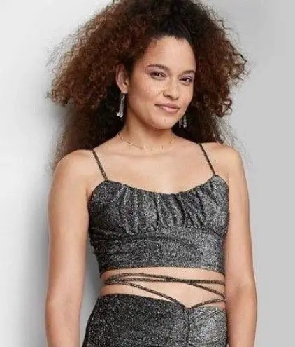 Wild Fable Womens Solid- colored lurex glitter Pull On Top