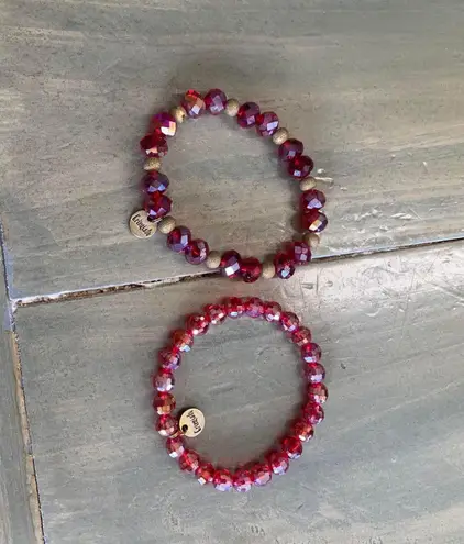 Erimish 2 Red Stretch Bracelets