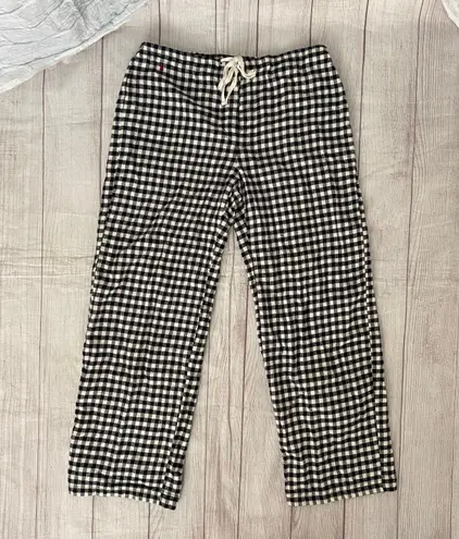 Ralph Lauren women M 100% cotton pull on plaid pj pants black & white