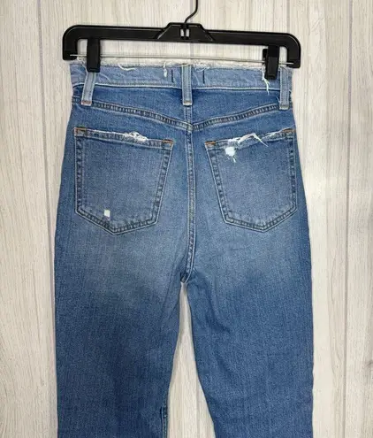 Abercrombie & Fitch  High Rise Mom Jeans Distressed Ripped Knee Frayed Ankle 25/0