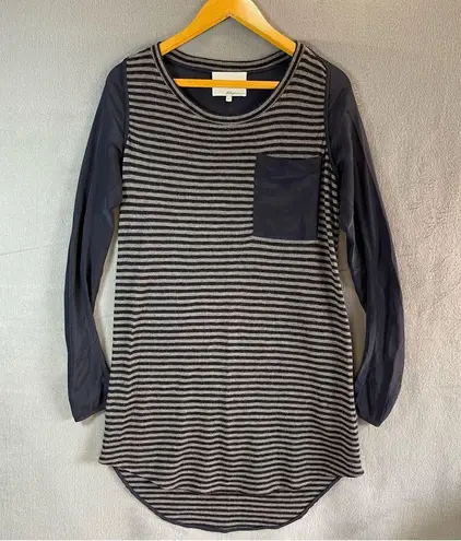 3.1 Phillip Lim Wool Silk Blend Striped Tunic Dress XS Grey Navy Layering Fall