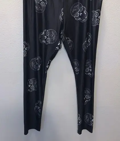 Lily By Firmiana Skull Leggings Black White Women’s 4X Gothic Artsy