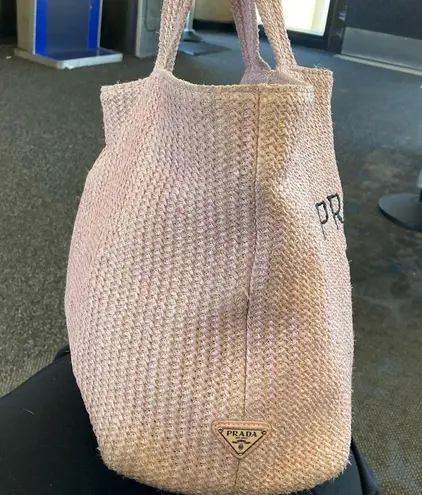 Prada Authentic  Milano Small woven tote with dust bag.