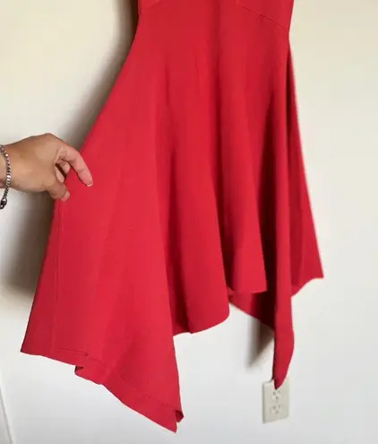 TY-LR The Odessa women’s asymmetrical Knit dress in Rust size small S