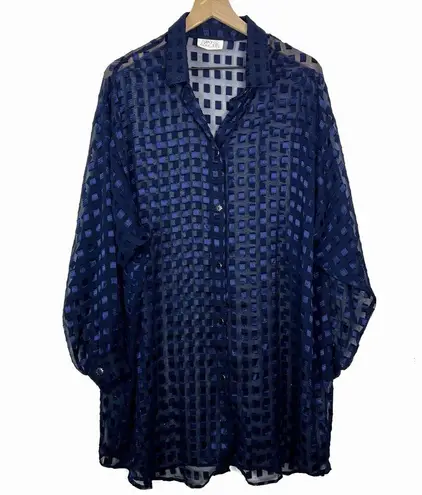 Vintage Blue Sand Dollars  Sheer Oversized Tunic Shirt