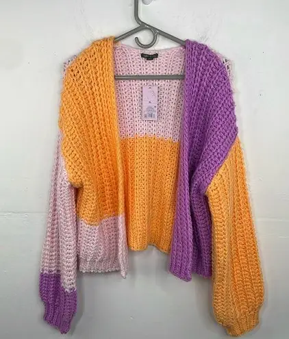 Wild Fable  Chunky Sweater Sherbet Crop Open Cardigan long sleeves open front XL