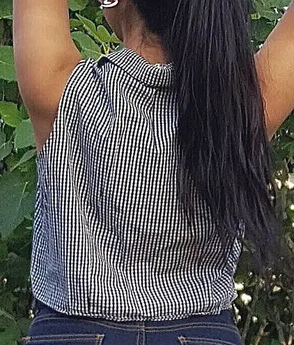 ICE black and white gingham crop top Size M