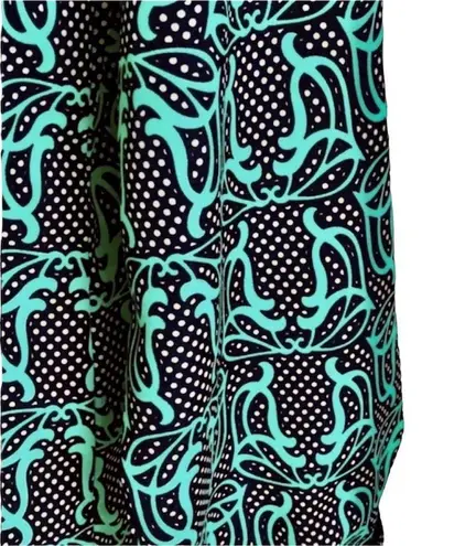 Tracy Negoshian Black & Green Georgia Polka Dot Swirl Tunic Size Medium