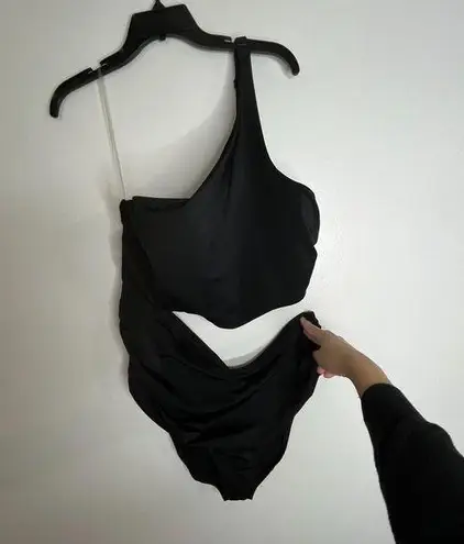 Cacique Swim by Black Swimsuit One Piece Cut out Swim Suit One Shoulder 20 NWT