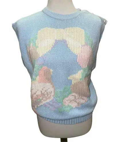 The Eagles Eye Vintage Light Blue Sleeveless Sweater Size Medium