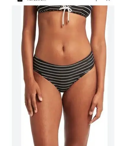 Sea Level Stripe Mid Rise Bikini Bottoms (New) Black Size 8