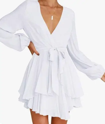 White Long Sleeve Dress Size M