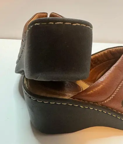 Born Shoes Born Brown Leather Clog Mules Size 9M