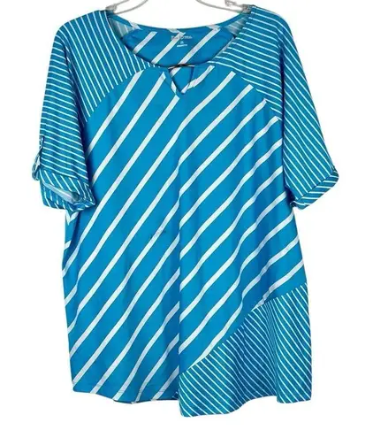 kim rogers Geometric Striped Blouse XL