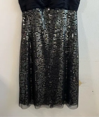 Dave and Johnny by Laura Ryner Dress Black Sequin Skirt Exposed Back Sz 11/12 EUC