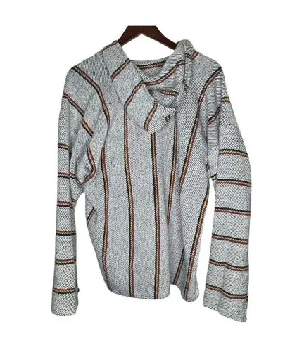 Baja Joe Authentic Vintage Y2k Mexican V Neck Hoodie Pull Over L