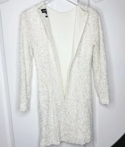 Retrofête Nikki Sequin Dress in White Size Small