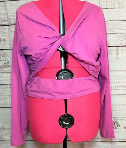 The Drop Vibrant Pink Twist Front Crop Top Size 2X - Image 1