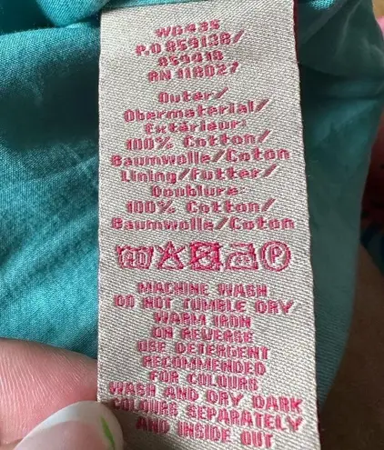 BODEN CIRCLES SKIRT BLUE YELLOW BROWN WHITE COTTON 6R Size 6