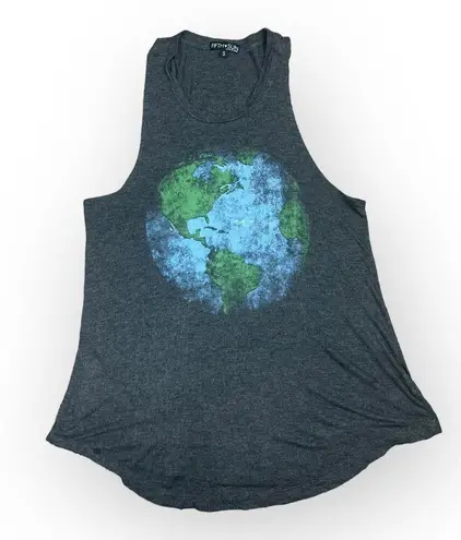 Fifth Sun  Gray Earth Tank - Unique Plant Earth Graphic Small