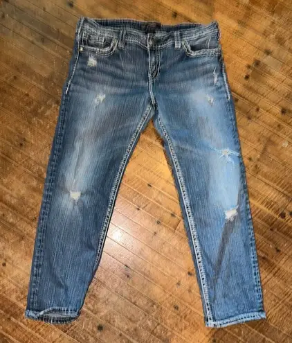 Silver Jeans Silver Aiko skinny distressed 31x25 destroyed jeans