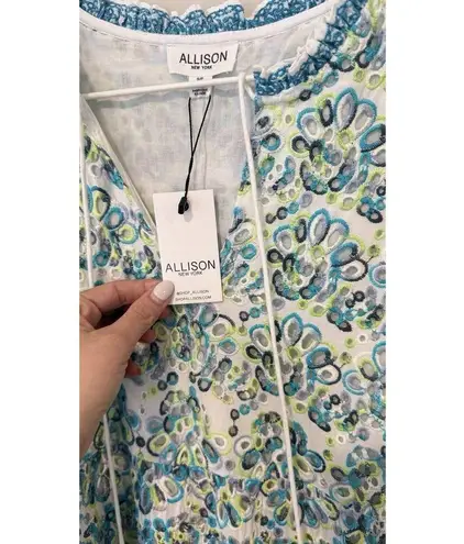 Allison New York Alice Floral Eyelet Ruffle Mini Dress Cover Up Size Small 1772
