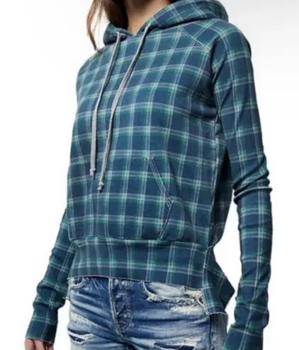 Frank & Eileen Tee Lab Limited Edition Plaid Hoodie Sweatshirt Size Medium Blue
