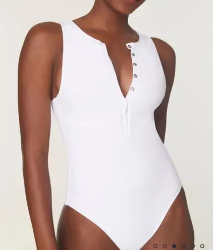 Andie Swim The Malibu One Piece LT Ribbed White size M tall NWT long torso Size M