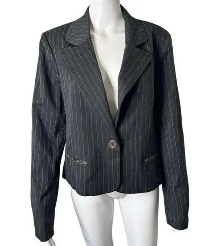 Vintage Uniform JohnPaulRichard Blazer Women's 12 Pinstripe Dark Academia Jacket