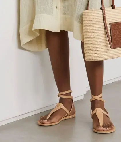 Ancient Greek Estia sandals in metallic brown 11 Gold