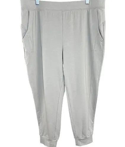 Denim & Co . Active Petite French Terry Joggers Putty Large Petite NWOT