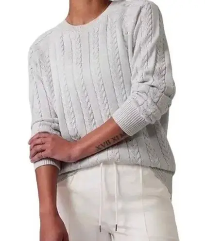 Athleta Crossroads Metallic Cableknit Sweater